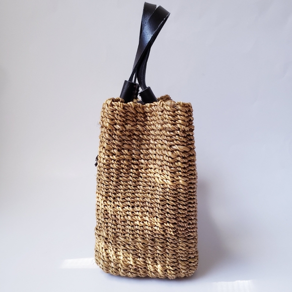 Vintage Straw Tan Mini Handbag - Picture 3 of 15